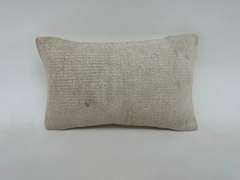 Kilim Pillow Cover, Outdoor Patio Pillow, Vintage Kilim Throw Pillow, Antique Pillows, Cushion Cover, 12x20 White Cushion Cover - 1