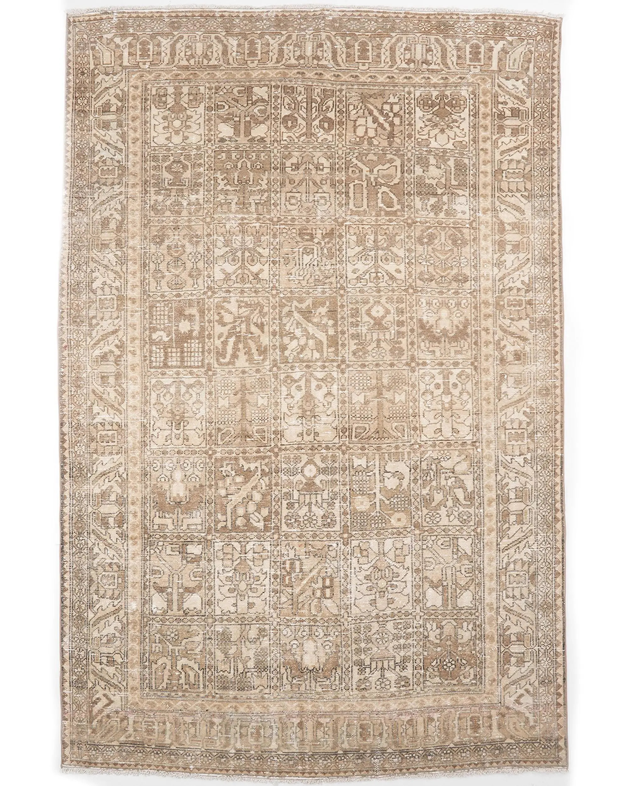6.5x10.1 ft Halı, Vintage Türk Halısı, Kahverengi Ombré Yün Halı - 1