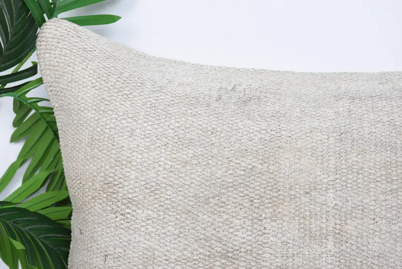 Square Throw Pillow Cover, Vintage Kilim Throw Pillow, 20x28 Beige Cushion, Pillow for Couch, Cushion Cover, Vintage Pillow - 2