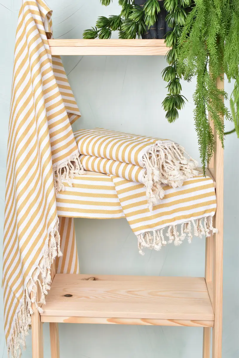 Best Wedding Gift, Maid Of Honor Gift, Bachelor Gifts, 70x40 Cotton Striped Towel, Absorbent Turkish towel, Organic Turkish towel, Custom Bath Towel - 6