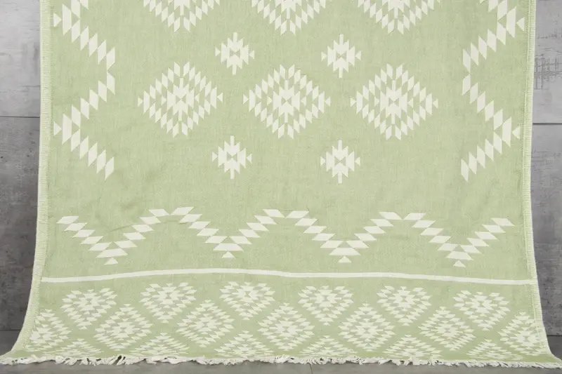 Personalized Beach Towel Khaki Green Organic Cotton, 36x71 Inches