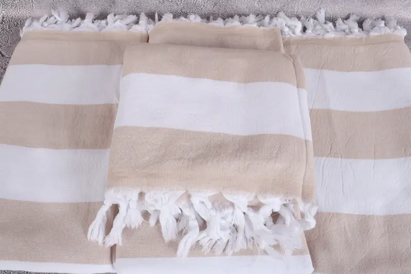 Handwoven Turkish Towel, Summer Gift, Customized Towels, Spa Towel, 64x36 Cotton Striped Terry Towel, Organic towel, Bachelorette Party Decorations - 4