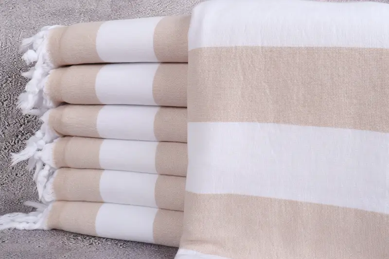 Handwoven Turkish Towel, Summer Gift, Customized Towels, Spa Towel, 64x36 Cotton Striped Terry Towel, Organic towel, Bachelorette Party Decorations - 1