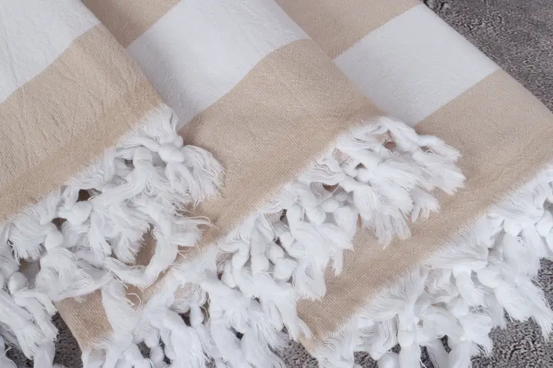Handwoven Turkish Towel, Summer Gift, Customized Towels, Spa Towel, 64x36 Cotton Striped Terry Towel, Organic towel, Bachelorette Party Decorations - 5
