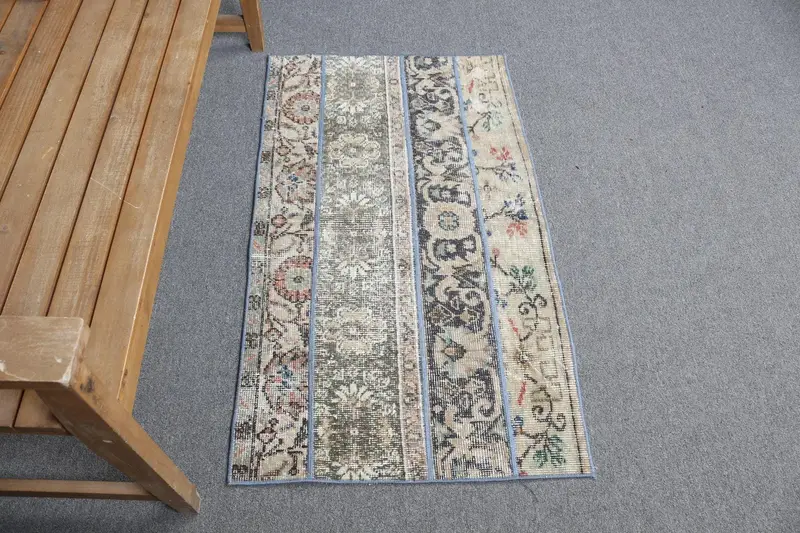 Alfombra Floral Verde 2,2x3,7ft, Elegante Diseño Paisley Azul