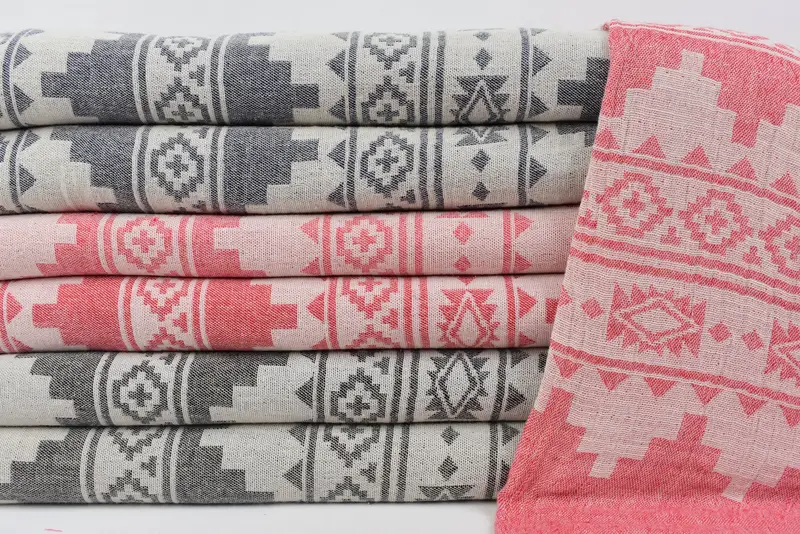 Turkish Beach Blanket, Turkish Bedcover, 92x80 Cotton Kilim Towel, Woven Throw Blanket, Bridesmaid Gifts, Unique Gift, Throw Blanket Couch - 2