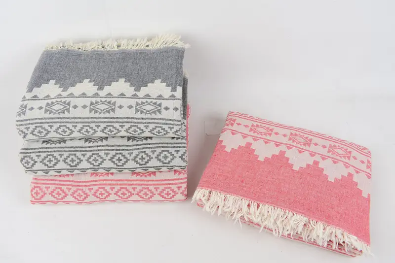 Turkish Beach Blanket, Turkish Bedcover, 92x80 Cotton Kilim Towel, Woven Throw Blanket, Bridesmaid Gifts, Unique Gift, Throw Blanket Couch - 7