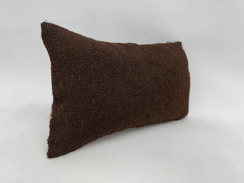 Pillow Cover, Antique Pillows, Kilim Pillow Cover, Authentic Pillow Sham, 12x20 Brown Cushion Cover, Turkish Kilim Pillow - 3