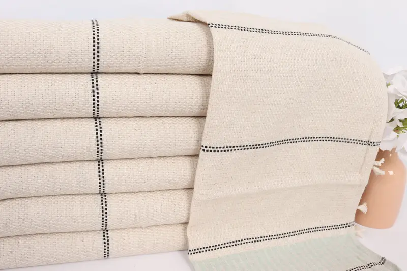 Hand Size Towels, Bathroom Towels, 40x20 Linen Striped Towel, Turkish Tea Towel, Turkish Towel Monogram, Guest Towel, Wedding Gift, Embroidery Towel - 2
