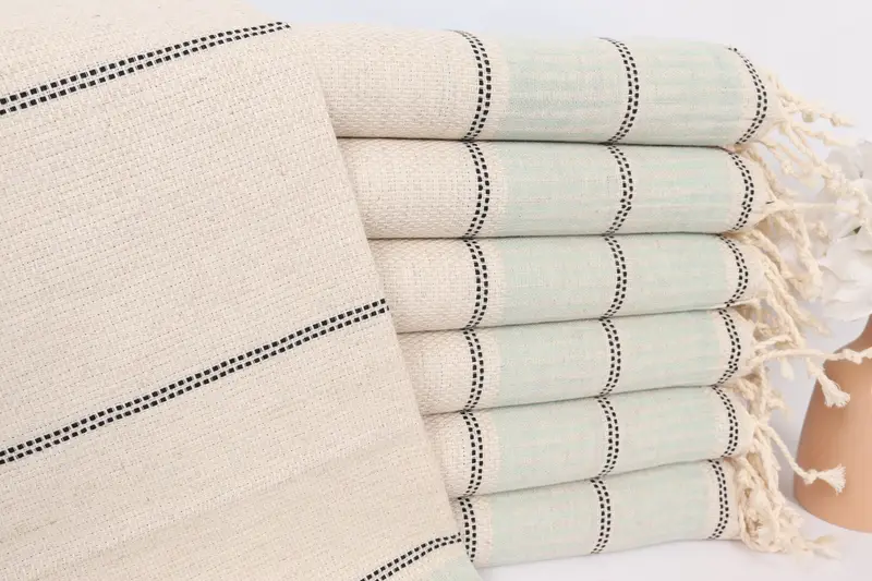 Hand Size Towels, Bathroom Towels, 40x20 Linen Striped Towel, Turkish Tea Towel, Turkish Towel Monogram, Guest Towel, Wedding Gift, Embroidery Towel - 1