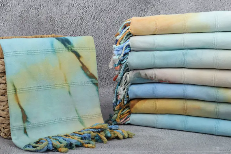 Monogram Beach Towel, Embroidered Towel, 64x38 Cotton Striped Tie Dye Towel, Handmade Gift, Unique Wedding Gift, Bridesmaid Gifts Personalized - 4