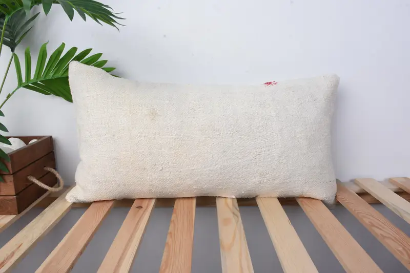 Custom Pillow Case, 12x24 White Pillow Sham, Interior Designer Pillow, Handmade Pillow Case, Pillow, Ethnical Kilim Rug Pillow, Gift Pillow - 1