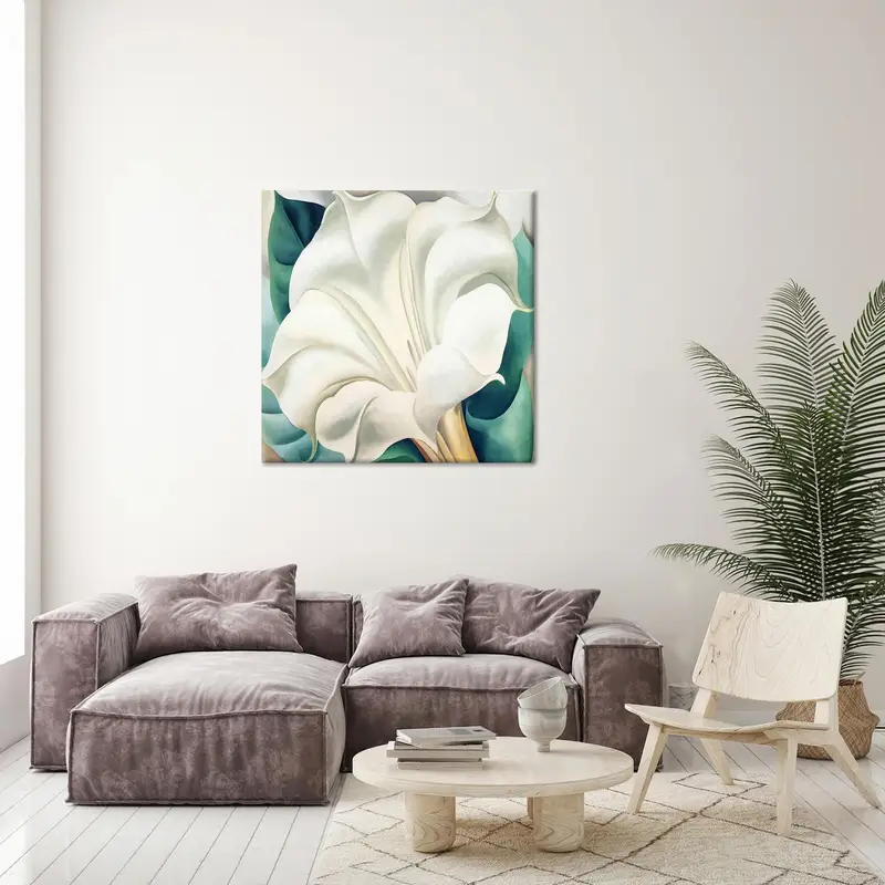 White Canvas Art, Modern Wall Decor, Luxury Art Decor, White Flower Art, Floral Artwork, Wall Hanging Decor, Home Decor Art, Canvas  Decor - 1
