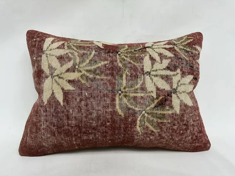 20x28 Red Pillow Case, Natural Pillow, Sofa Cushion Cover, Boho Pillow Sham Cover, Nomadic Pillow Sham, Turkish Pillow, Kilim Pillow, Cushion - 1