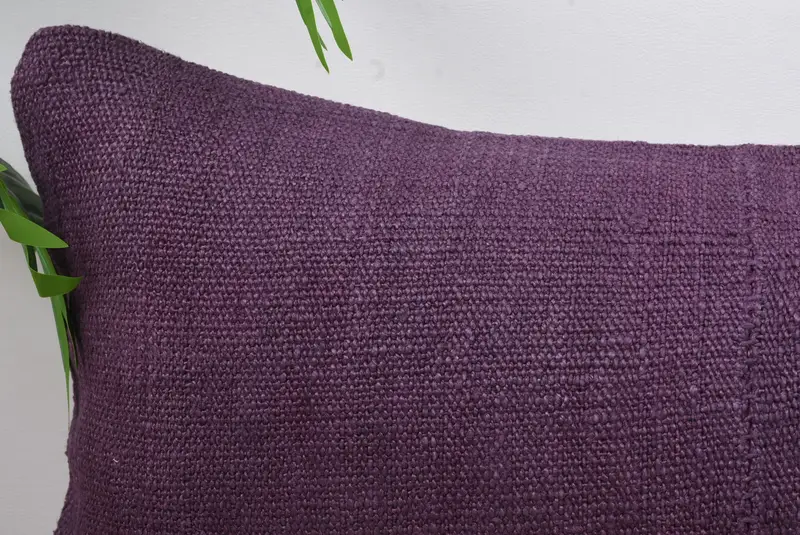 Vintage Kilim Throw Pillow, Antique Pillows, 12x24 Purple Cushion Case, Turkish Bench Cushion Cover, Boho Pillow, Pillow Sham, Accent Pillow Case - 3