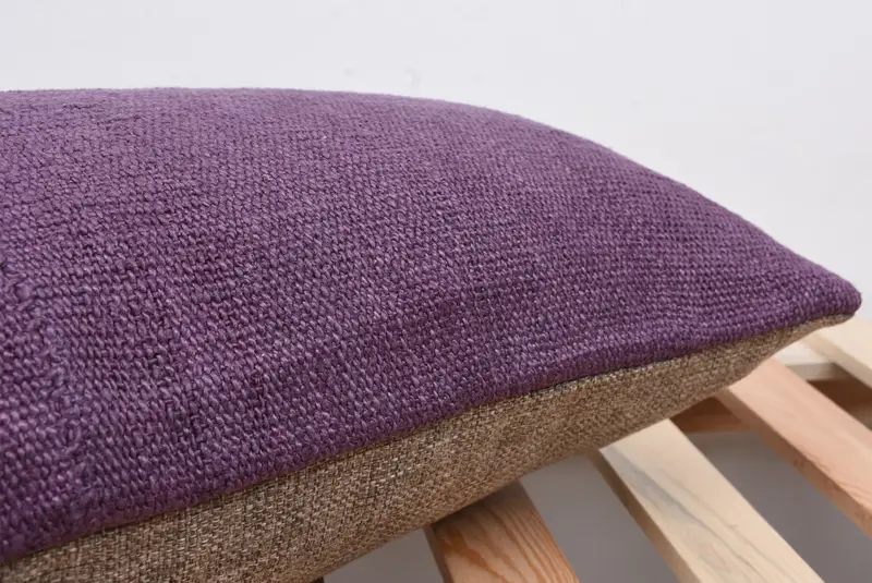 Vintage Kilim Throw Pillow, Antique Pillows, 12x24 Purple Cushion Case, Turkish Bench Cushion Cover, Boho Pillow, Pillow Sham, Accent Pillow Case - 7