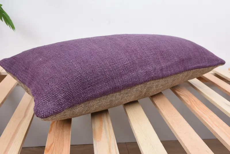 Vintage Kilim Throw Pillow, Antique Pillows, 12x24 Purple Cushion Case, Turkish Bench Cushion Cover, Boho Pillow, Pillow Sham, Accent Pillow Case - 6