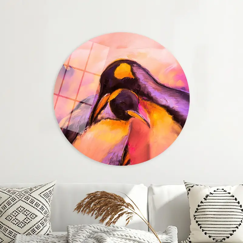 Moderne abstrakte Pinguin-Leinwand: Einzigartige Kunst für Pinguinliebhaber