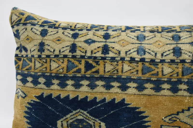 Cushion Cover, Antique Pillows, 16x48 Yellow Pillow Cover, Yoga Cushion Case, Kilim Cushion Sham, Ethnical Kilim Rug Pillow - 2