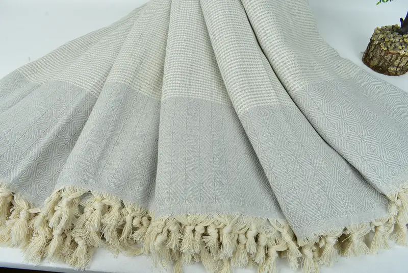 Organic Throw, Bachelorette Party Favors, Employee Gifts, Bridal Shower Gift, 80x70 Cotton Diamond Towel, Boho Throw Blankets, Turkish Blanket Queen - 4