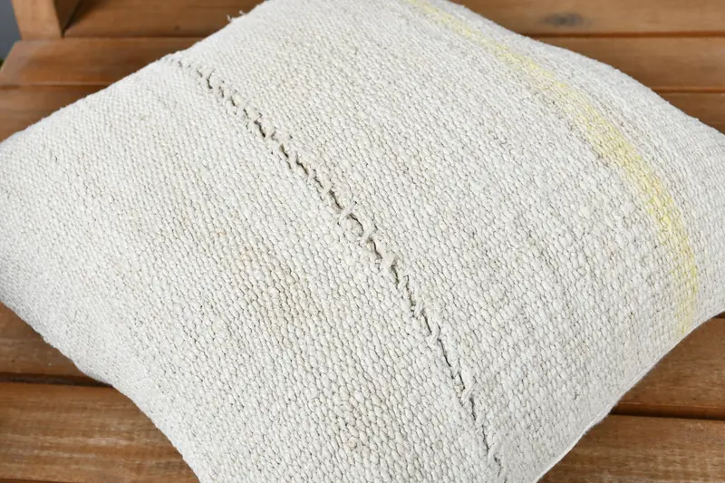 Cushion Cover, Kilim Rug Pillow Cover, Home Decor Pillow, Kilim Cushion Sham, 14x14 White Cushion Case, Vintage Kilim Throw Pillow - 4