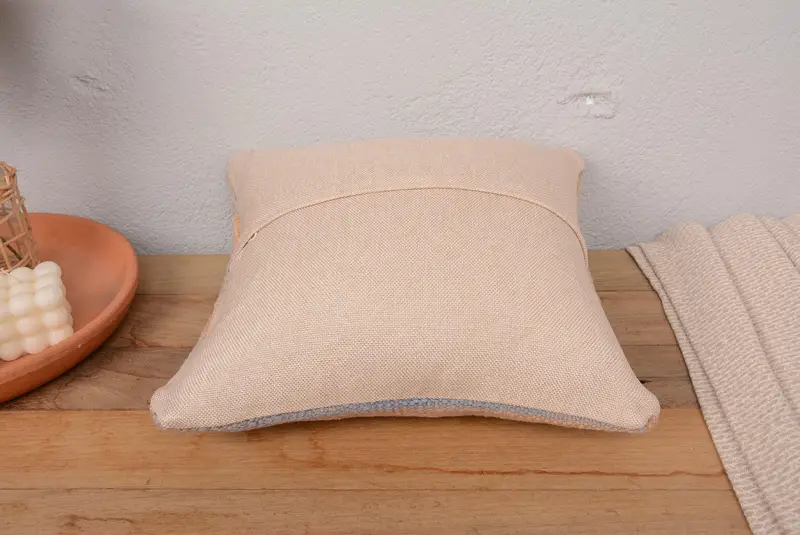 Handmade Rug Seat Pillow Cover, Pillow Case, Kilim Pillow Cover, Gift Pillow, Interior Designer Pillow, 14x14 Gray Pillow Sham - 6