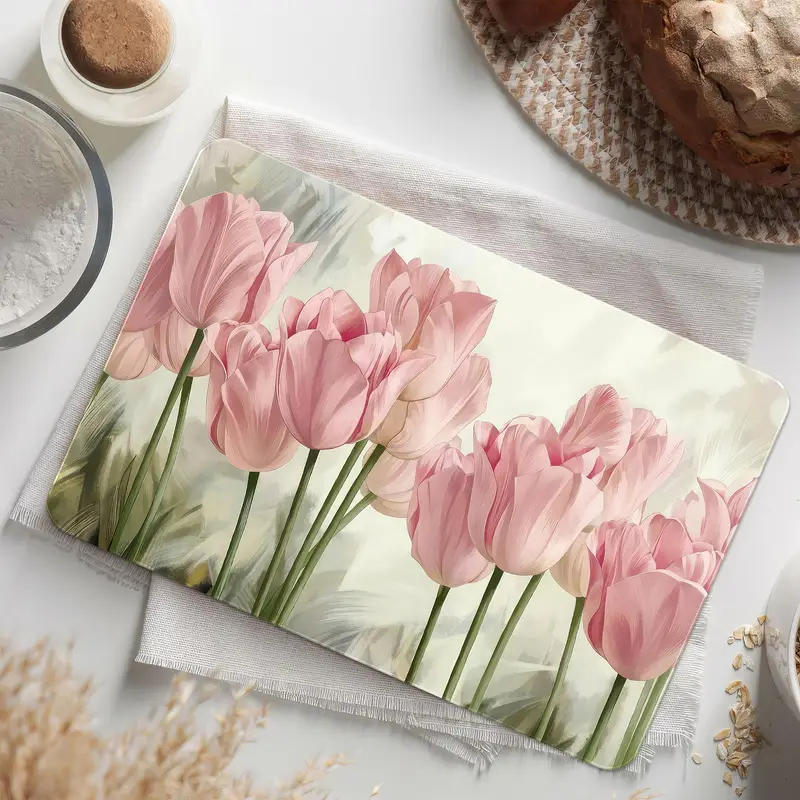 Trendy Pembe Lale Cam Kesme Tahtası, Modern Mutfağın Temeli