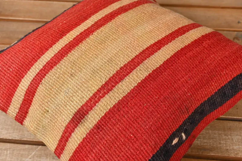 Pillow, Vintage Kilim Pillow, Pillow for Couch, Muted Pillow Case, 12x12 Red Pillow Case, Home Decor Pillow, Accent Throw Pillow Case - 3