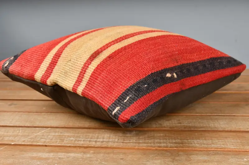 Pillow, Vintage Kilim Pillow, Pillow for Couch, Muted Pillow Case, 12x12 Red Pillow Case, Home Decor Pillow, Accent Throw Pillow Case - 4