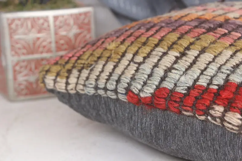 Pillow for Couch, Boho Pillow Sham Cover, Pillow Cover, Luxury Cushion Case, Turkish Pillow, 12x12 Red Cushion Case, Handmade Throw Cushion - 7