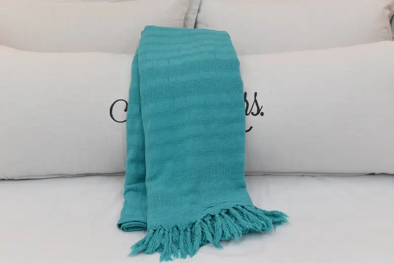 Boho Throw Blankets, King Size Bedspread, Girl Trip Party Favor, 96x68 Cotton Stonewashed Striped Towel, Bridal Shower Gift, Custom Wedding Gifts - 5