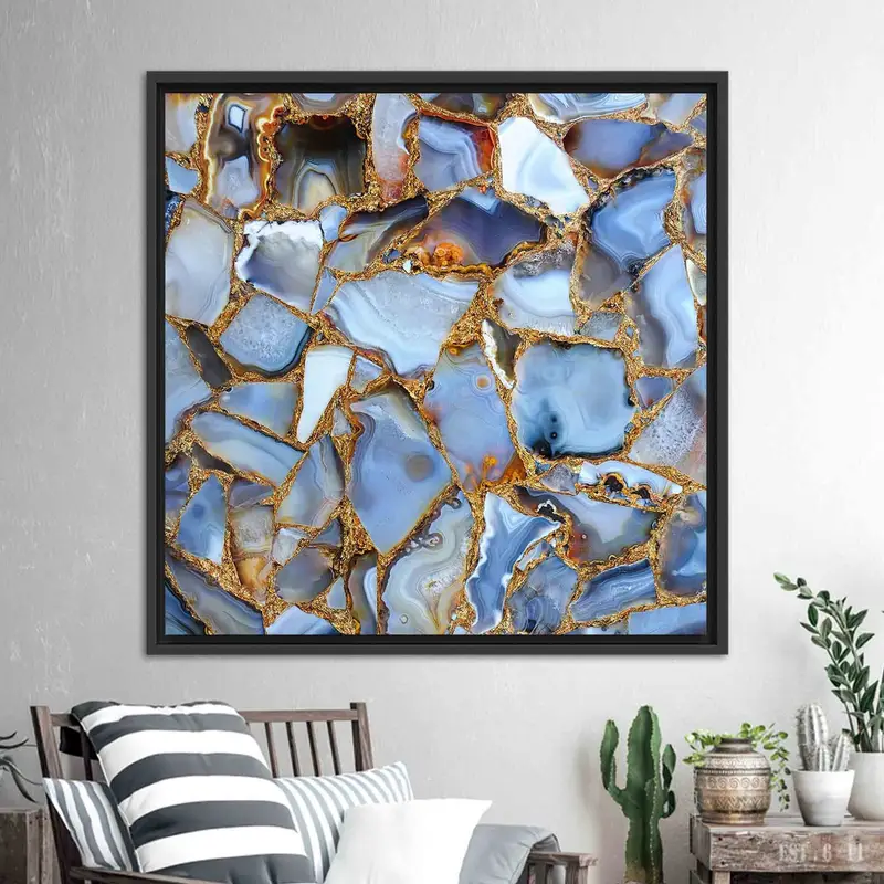 Luxurious Gold Marble Shimmery Printed Canvas - Elegant Decor