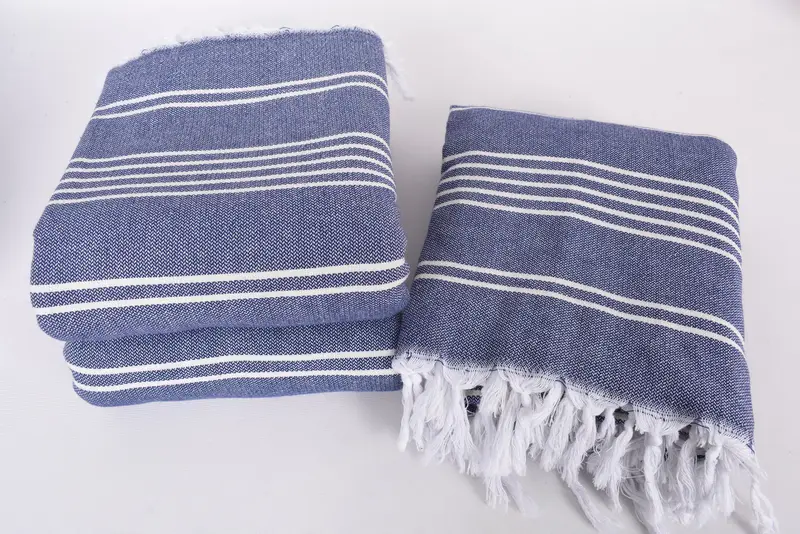 Boyfriend Christmas Gift, Monogram Blanket, Christmas Tablecloth, 96x70 Cotton Striped Towel, Shower Curtain, Decorative Blanket, Woven Blanket - 7