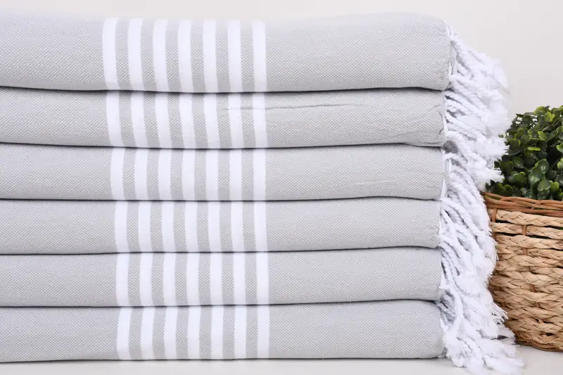 Bachelorette Gifts, Peshtemal Towel, Organic Towel, Lightweight Turkish towel for beach, Xmas Gifts, 68x40 Cotton Striped Towel, Summer Gift - 2