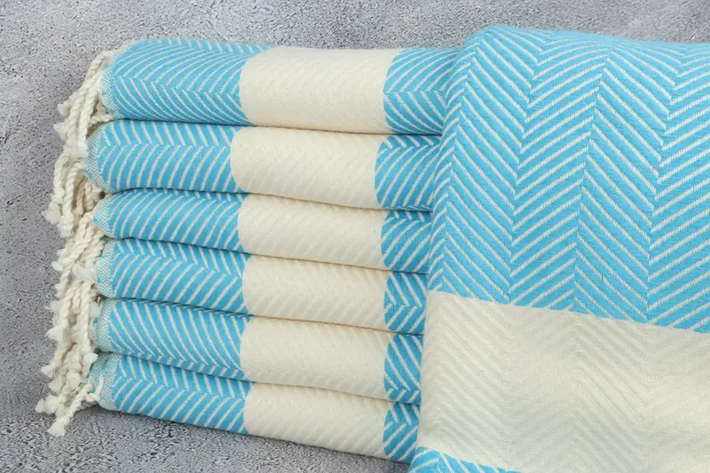 Gym Towel, Embroidered Beach Towel, Engagement Gift, Lightweight Turkish towel, Turkish Towel Beach, 70x40 Cotton Zig zag Towel, Turkish Towel USA - 1