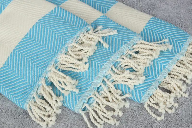 Gym Towel, Embroidered Beach Towel, Engagement Gift, Lightweight Turkish towel, Turkish Towel Beach, 70x40 Cotton Zig zag Towel, Turkish Towel USA - 5