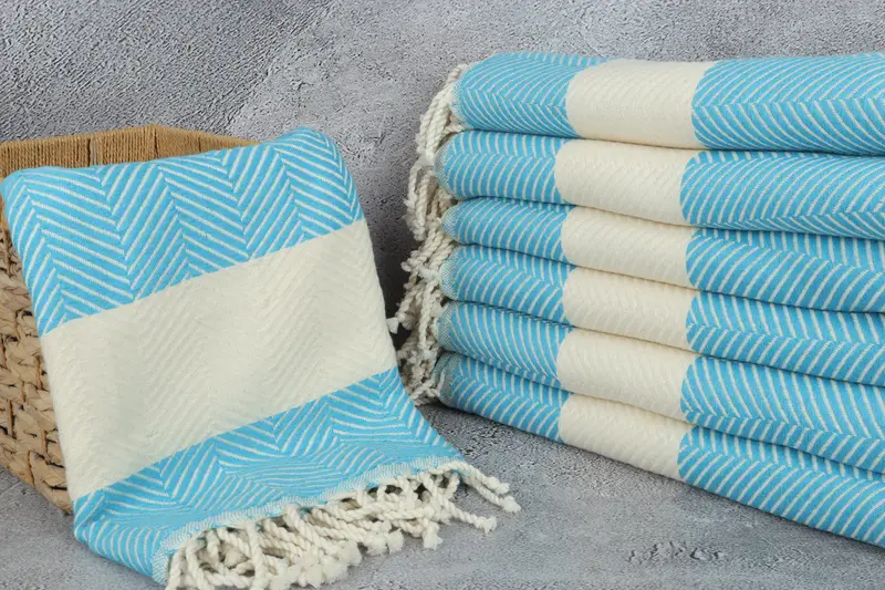 Gym Towel, Embroidered Beach Towel, Engagement Gift, Lightweight Turkish towel, Turkish Towel Beach, 70x40 Cotton Zig zag Towel, Turkish Towel USA - 3