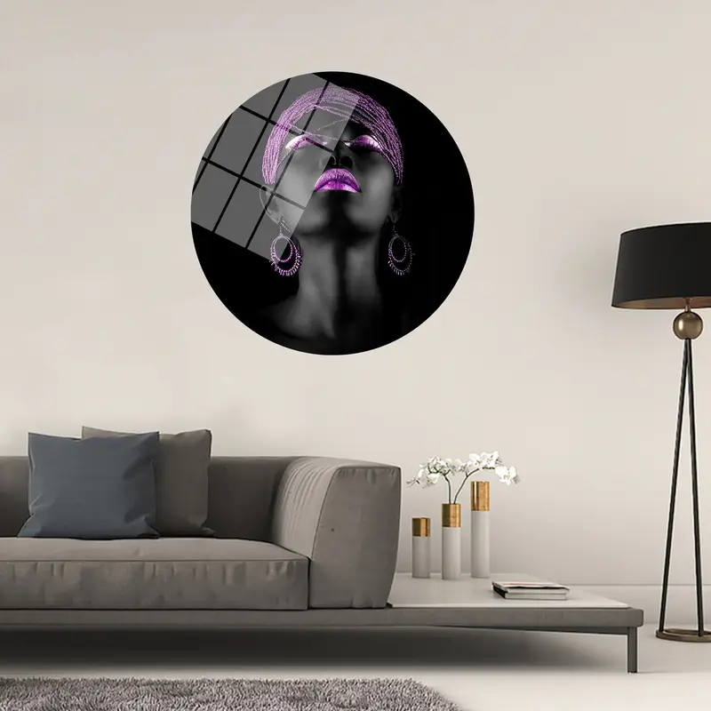 Elegant Purple & Black Shimmery African Woman Canvas Print