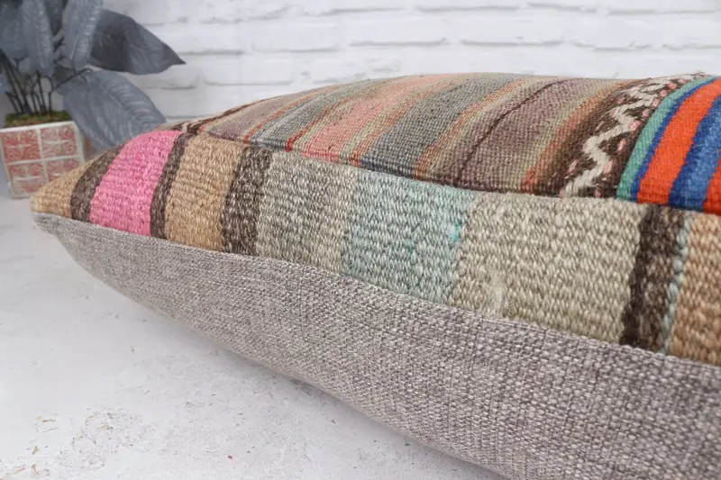 Pillow for Couch, 16x48 Brown Pillow Sham, Kilim Pillow, Turkish Kilim Pillow, Vintage Throw Cushion Cover, Pillow Cover - 8