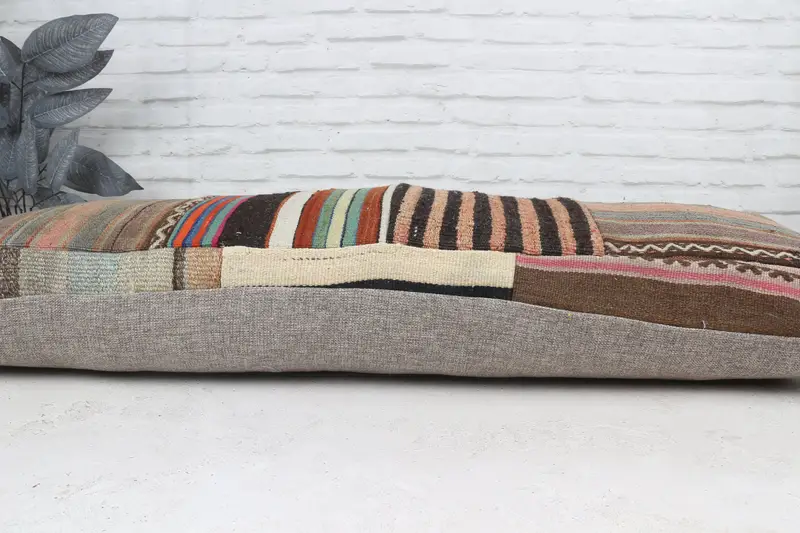 Pillow for Couch, 16x48 Brown Pillow Sham, Kilim Pillow, Turkish Kilim Pillow, Vintage Throw Cushion Cover, Pillow Cover - 6
