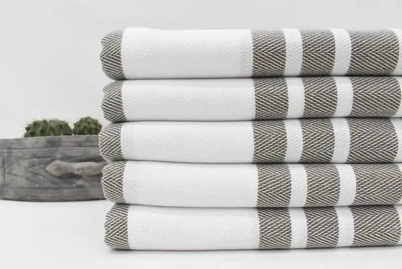 Organic Turkish towel, 70x40 Cotton Herringbone Towel, Large Turkish Towel, Absorbent Turkish towel, Summer Towel, Boyfriend Christmas Gift - 2