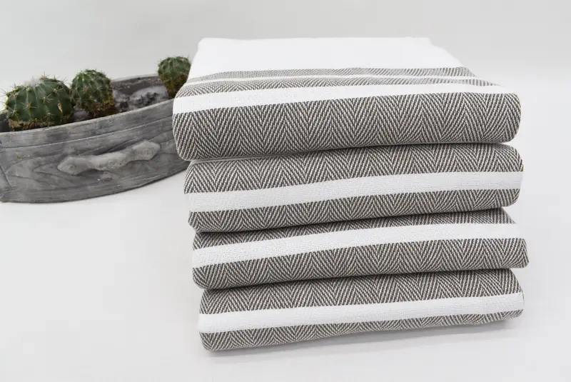 Organic Turkish towel, 70x40 Cotton Herringbone Towel, Large Turkish Towel, Absorbent Turkish towel, Summer Towel, Boyfriend Christmas Gift - 7