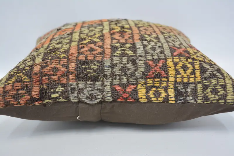 Bohemian Cushion Pillow Cover, Vintage Kilim Throw Pillow, Interior Designer Pillow, 12x12 Red Pillow Case, Kilim Pillow Cover, Pillow Cover - 5