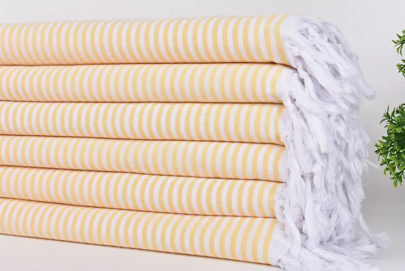 Thin and lightweight Turkish peshtemal, Cotton towel, Grandma Gift, Bridesmaid Gift, 68x36 Cotton Striped Towel, Home Decor Gifts, Scarf Towel - 3