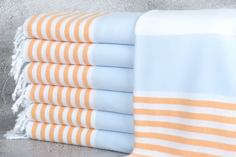 Christmas Gift, 70x40 Cotton Striped Towel, Housewarming Gift, Personalized Gifts, Eco-friendly Turkish towel for home and travel, Quick-dry towel - 1
