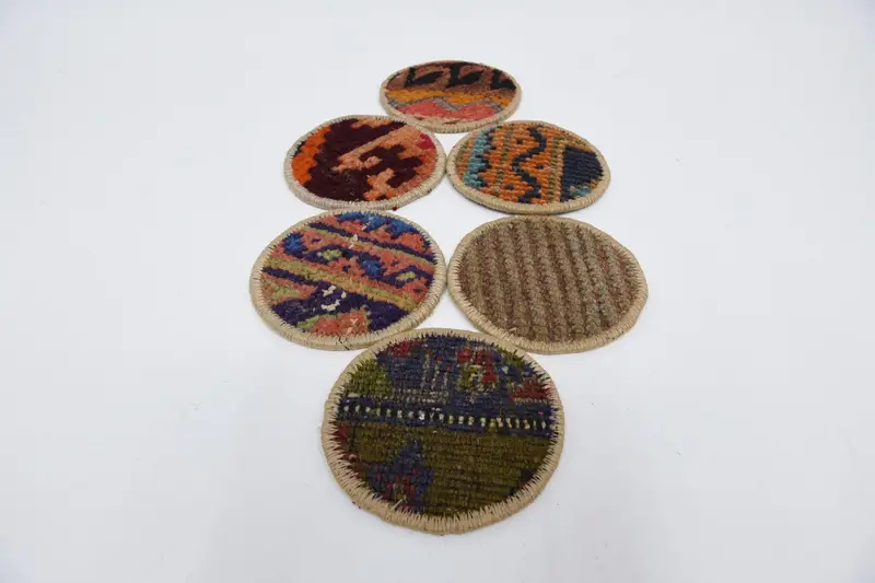 Orange and Brown Coaster Set, Unique and Durable Coasters