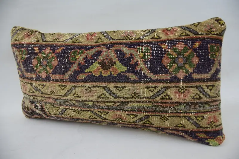 Cushion, Interior Designer Pillow, Boho Pillow, Ethnic Cushion Case, Kilim Cushion Sham, Luxury Cushion Cover, 12x24 Beige Pillow Cover - 3