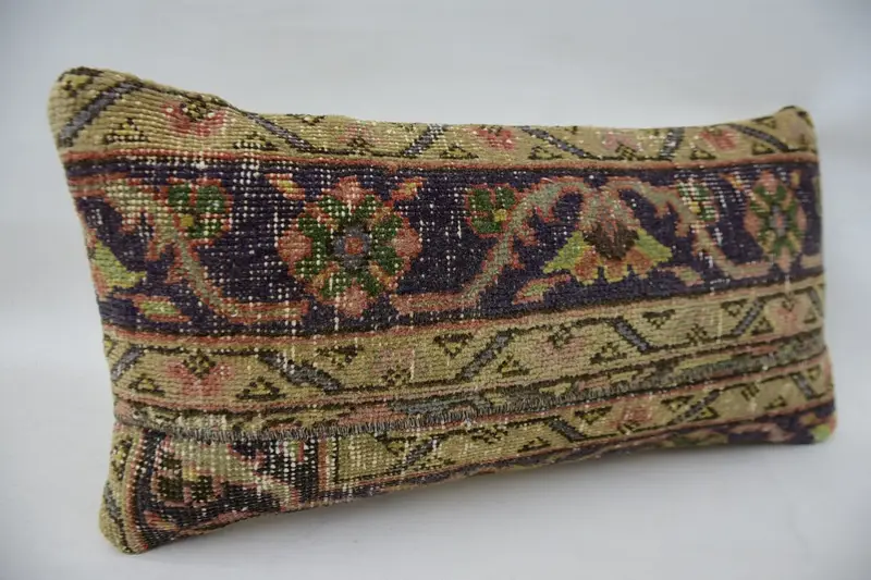 Cushion, Interior Designer Pillow, Boho Pillow, Ethnic Cushion Case, Kilim Cushion Sham, Luxury Cushion Cover, 12x24 Beige Pillow Cover - 2