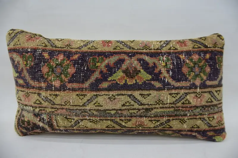 Cushion, Interior Designer Pillow, Boho Pillow, Ethnic Cushion Case, Kilim Cushion Sham, Luxury Cushion Cover, 12x24 Beige Pillow Cover - 4