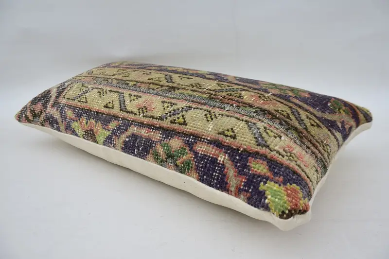 Cushion, Interior Designer Pillow, Boho Pillow, Ethnic Cushion Case, Kilim Cushion Sham, Luxury Cushion Cover, 12x24 Beige Pillow Cover - 6
